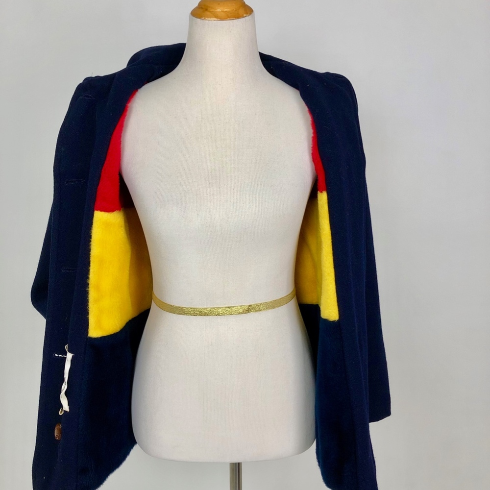 Vintage Wool Navy Pea Coat - XS/SML - Fun Lining